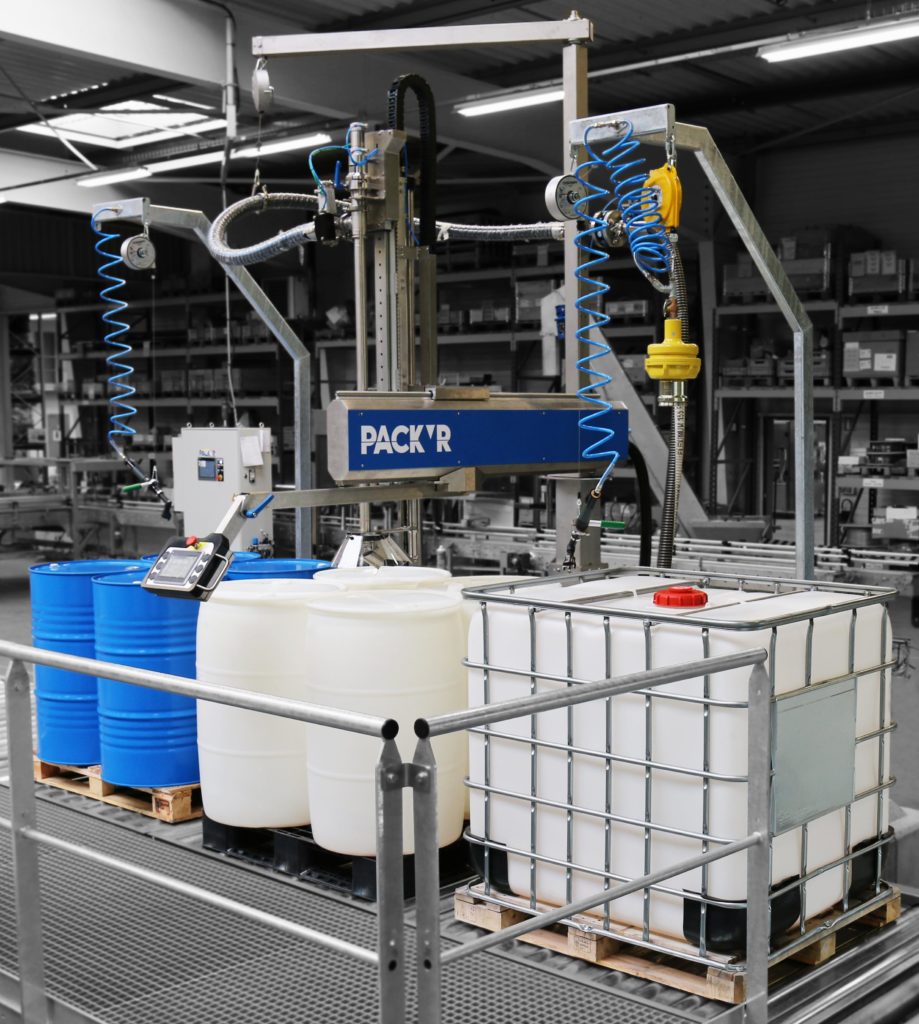 SemiAutomatic Drum Filling Machine FLEXEOP PACK'R USA