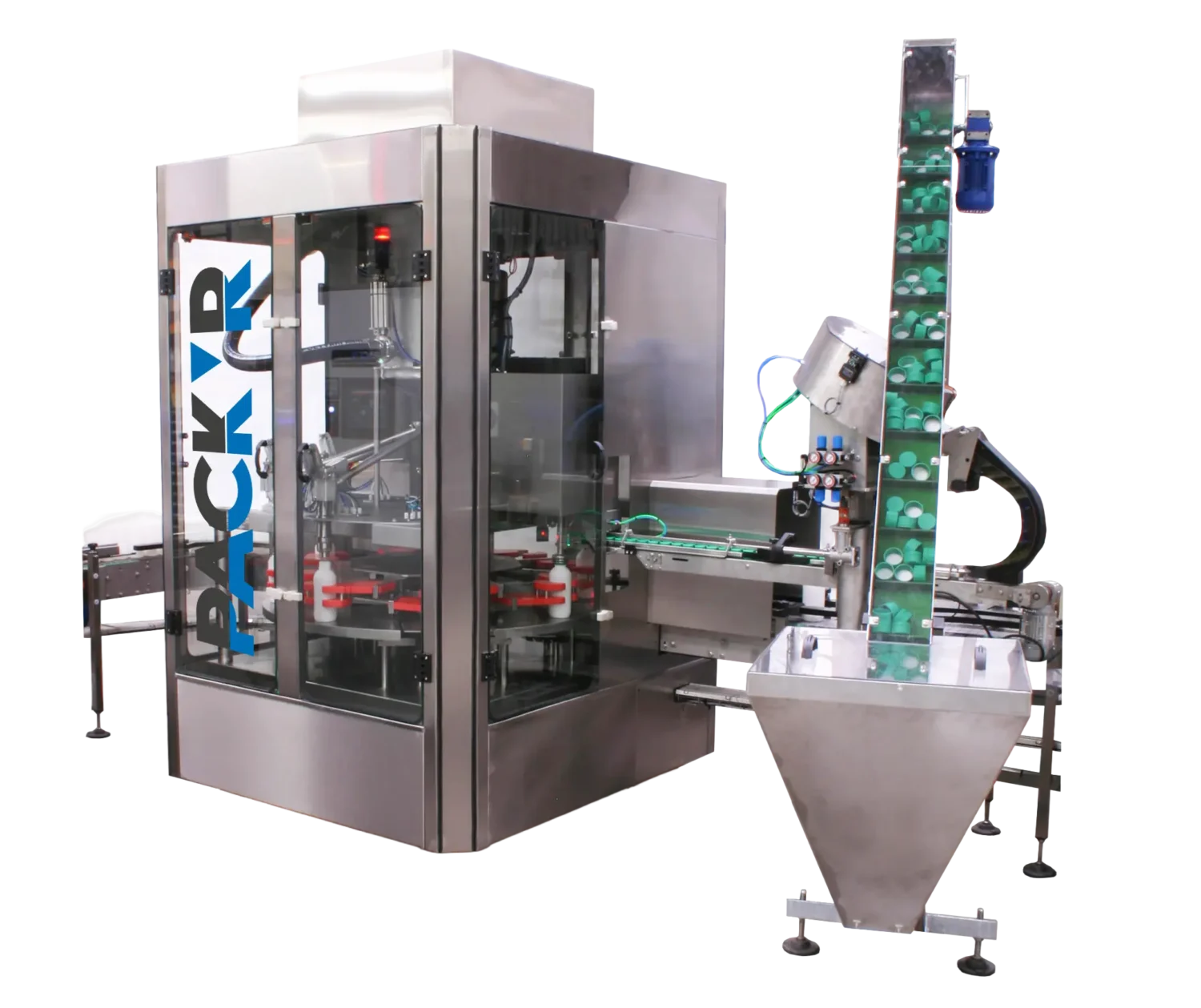Step-by-step automatic bottle filling machine